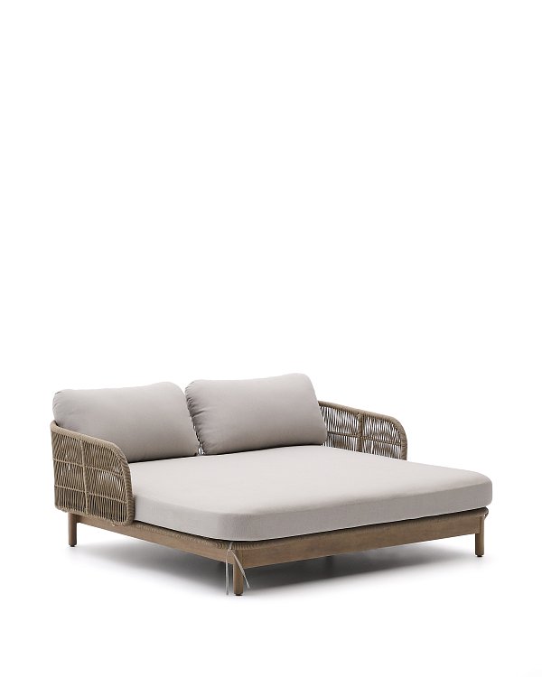 Двухместный шезлонг Catalina из бежевого шнура и массива акации La Forma 253631