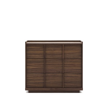 Onix Комод с 3 ящиками шпон ореха в темной отделке 100x78 см La Forma (ex Julia Grup)