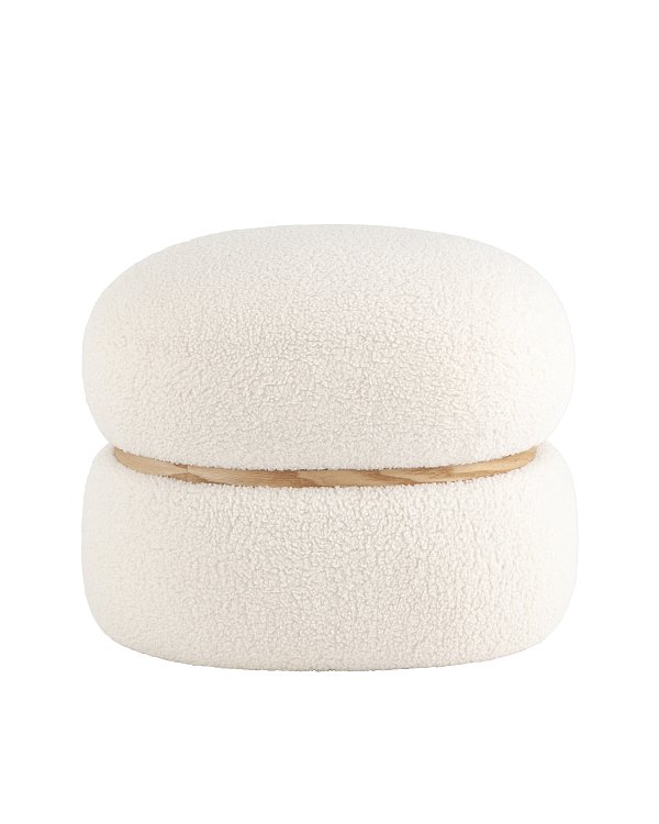 Пуф Полли L тедди белый Stool Group