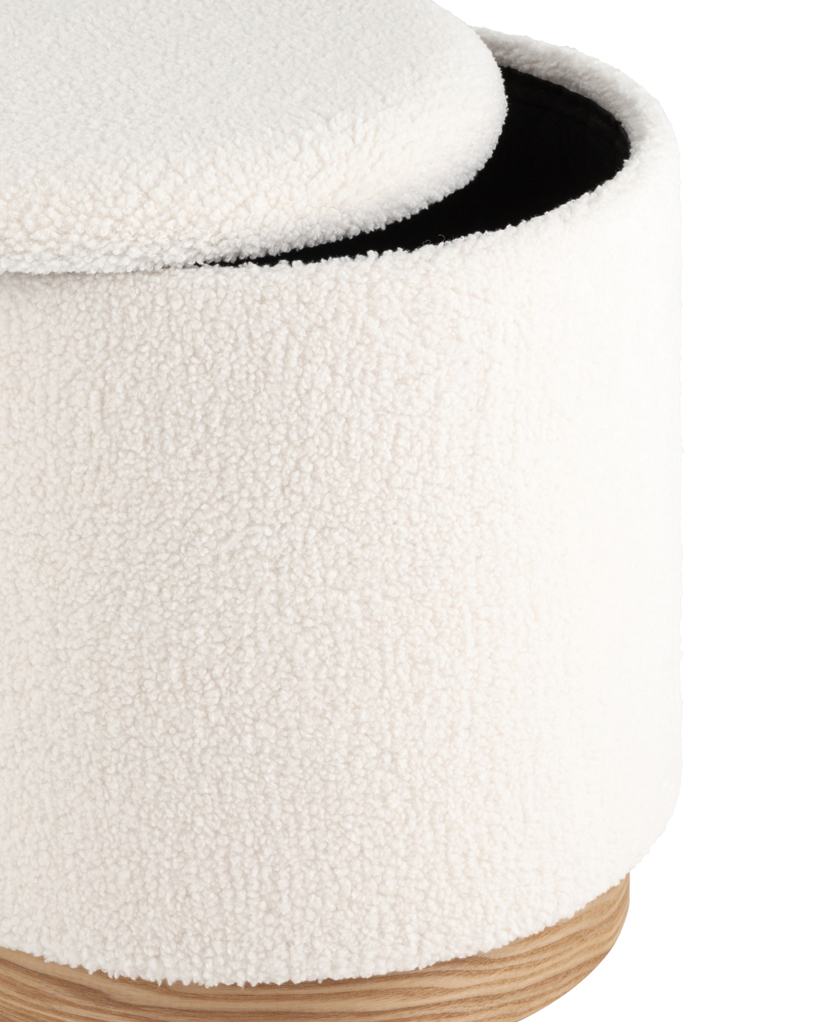 Пуф с ящиком Холли L тедди белый Stool Group