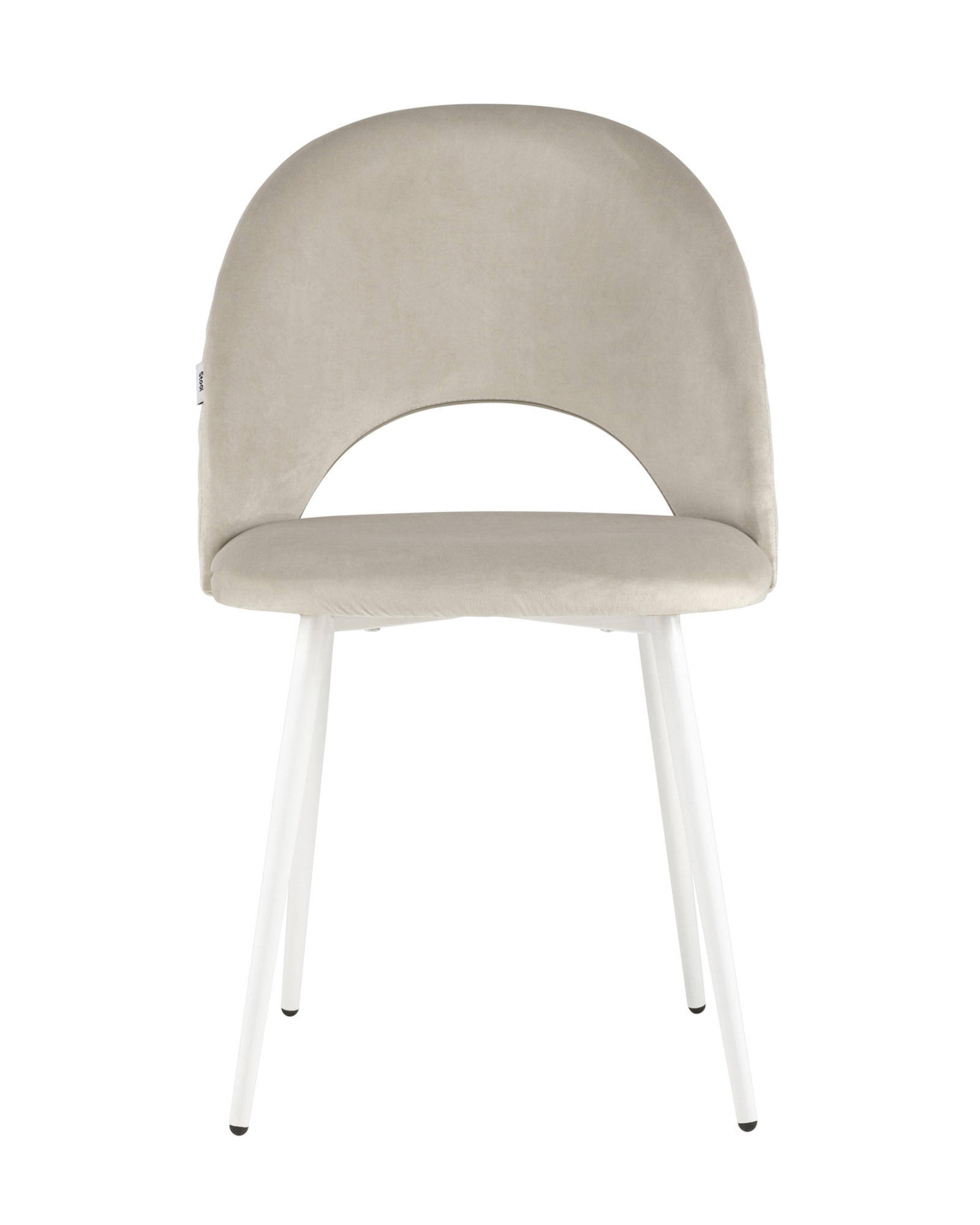 Стул Меган NEW велюр с ромбами бежевый белые ножки Stool Group