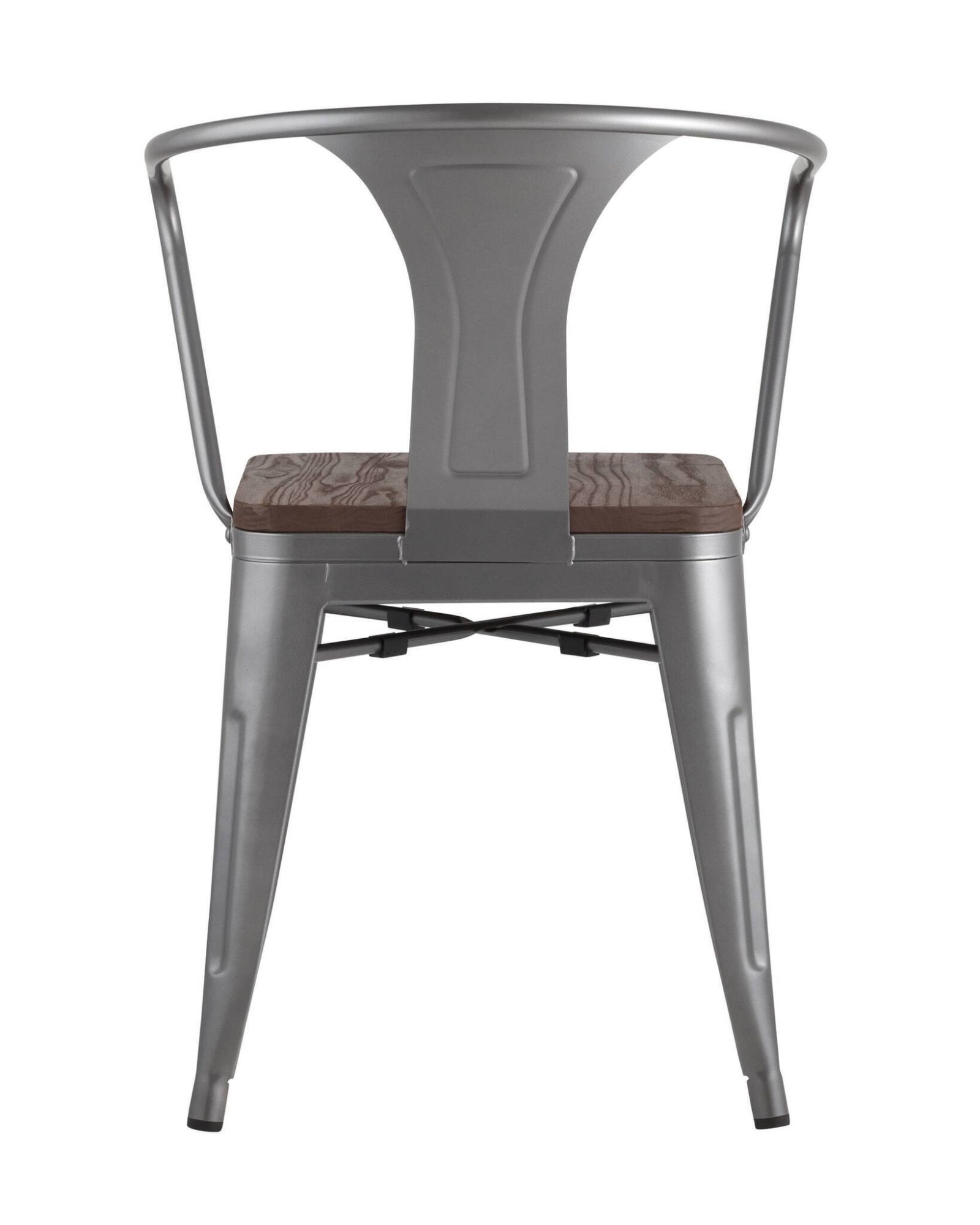 Стул TOLIX ARM WOOD с подлокотниками серебристый Stool Group