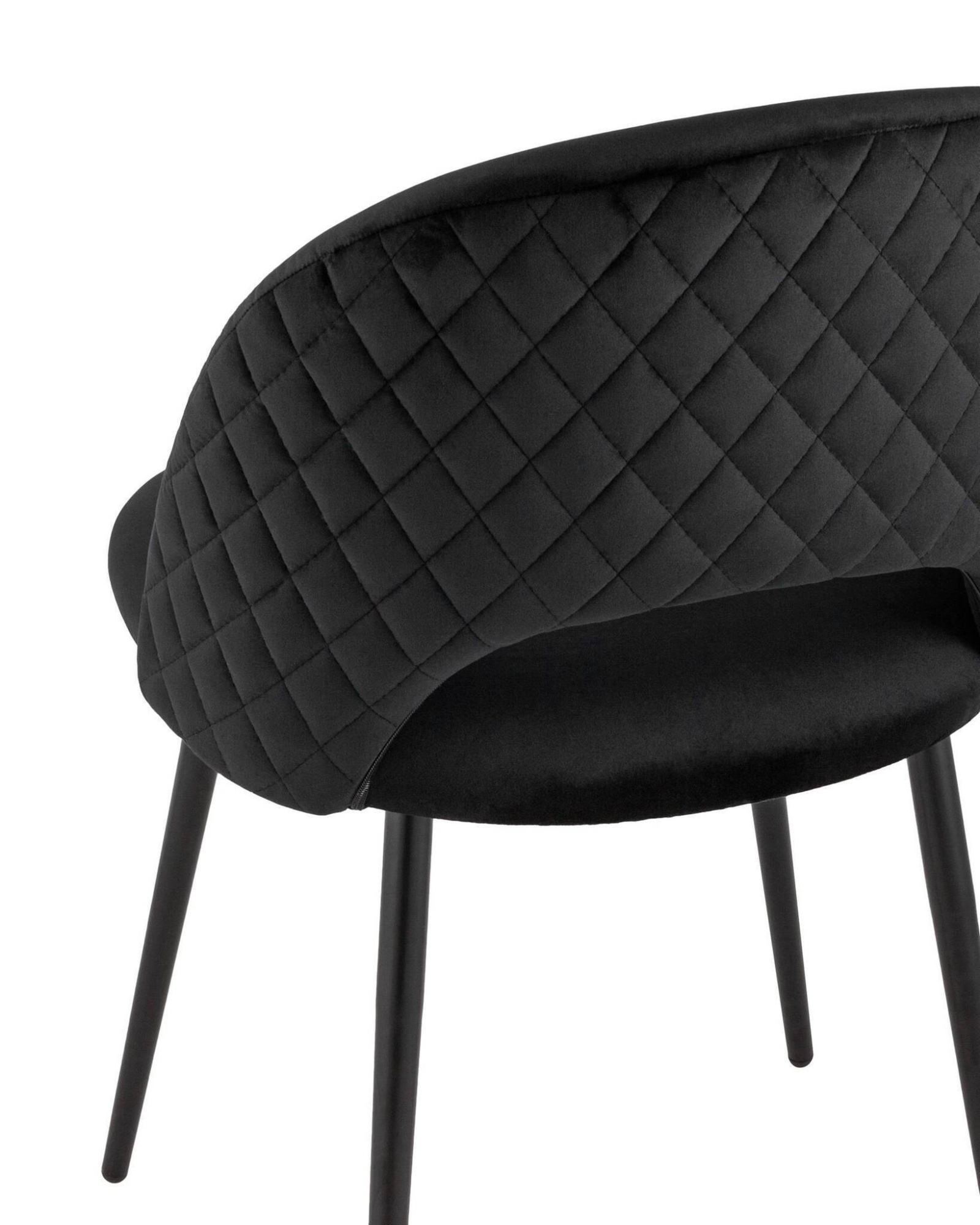Стул Меган велюр с ромбами черный Stool Group
