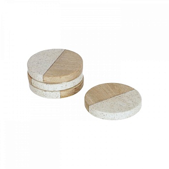 Набор из 4-х подставок Augustine дерево и терраццо La Forma (ex Julia Grup)