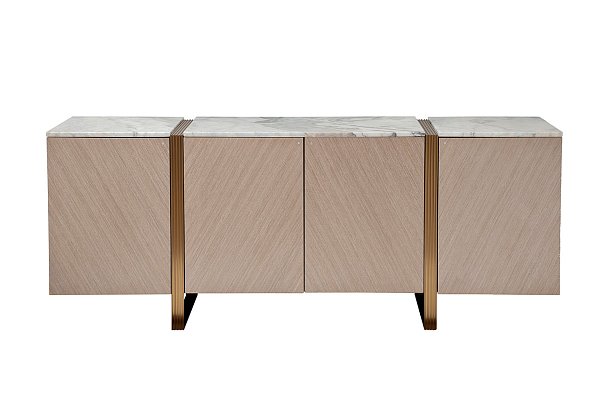 Комод светлый шпон/мраморная столешница Garda Decor 58DB-03185