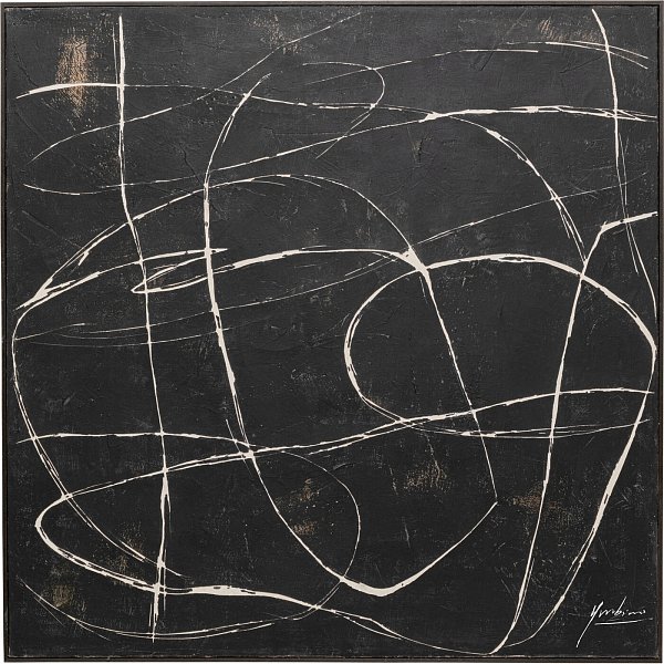 Картина на холсте Sketch Black 120x120cm KARE 57539