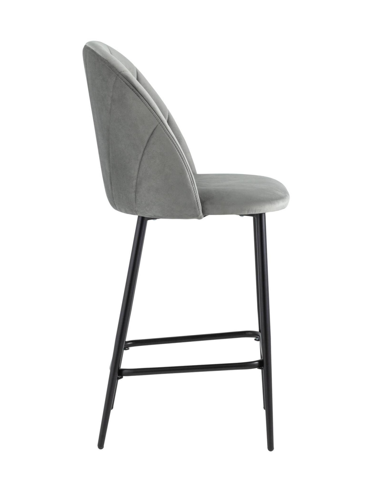 Стул полубарный Логан велюр серый Stool Group