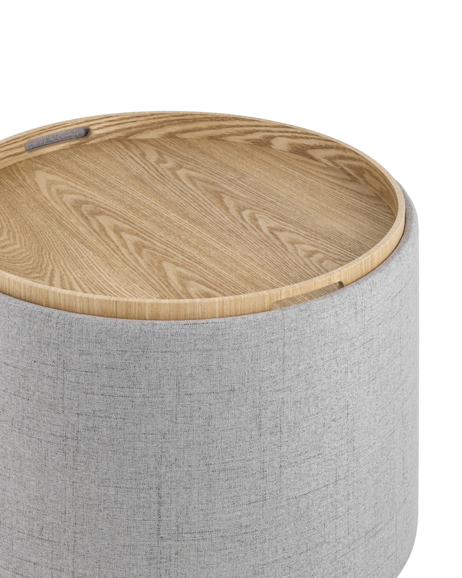 Пуф-столик с ящиком Хюгге L рогожка серый Stool Group