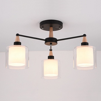 Люстра на штанге RICE D50 Black by ImperiumLoft