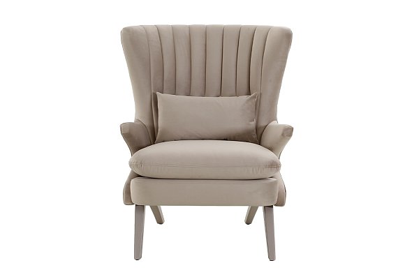 Кресло серое велюровое Garda Decor DY-733 GRE