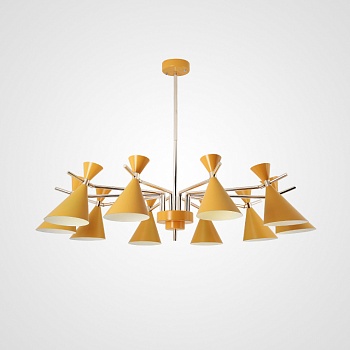 Люстра на штанге FRANKA D120 10 lamps Yellow by ImperiumLoft