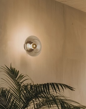 Настенный светильник Vitree злотой металл/прозрачный плафон Aromas del Campo