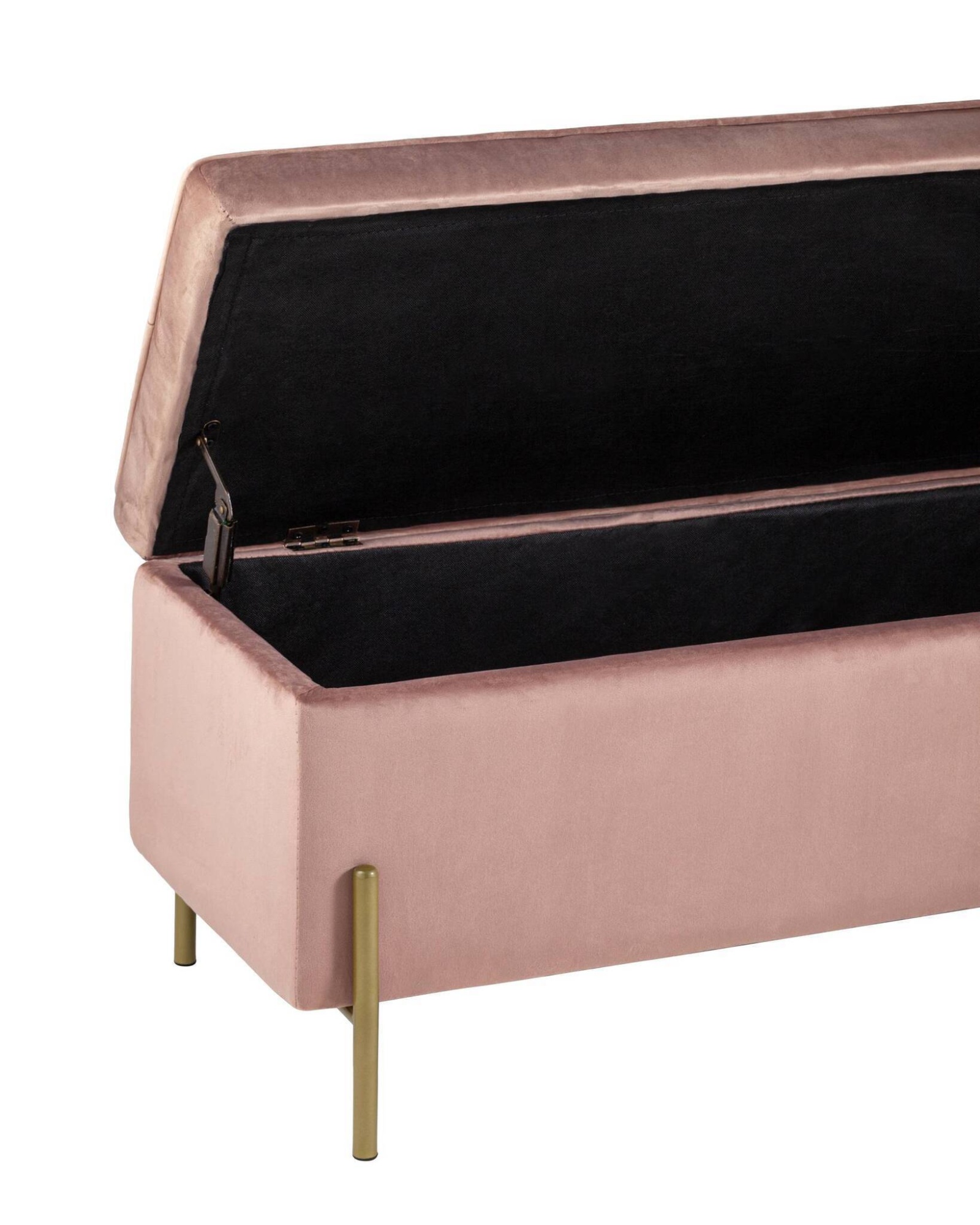 Банкетка Тюдор с ящиком велюр розовый Stool Group