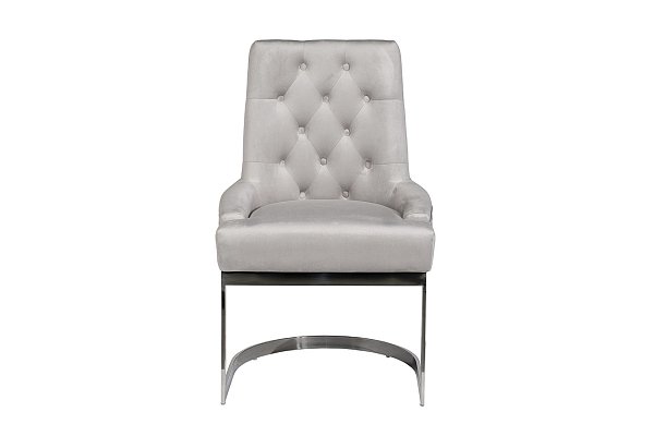 Стул велюровый светло-серый/хром Garda Decor 76AR-62105