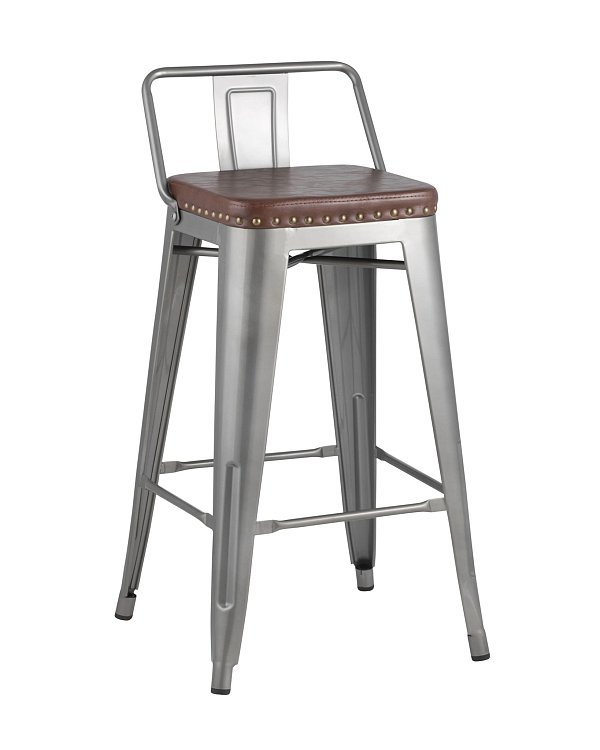 Стул полубарный TOLIX SOFT серебристый Stool Group