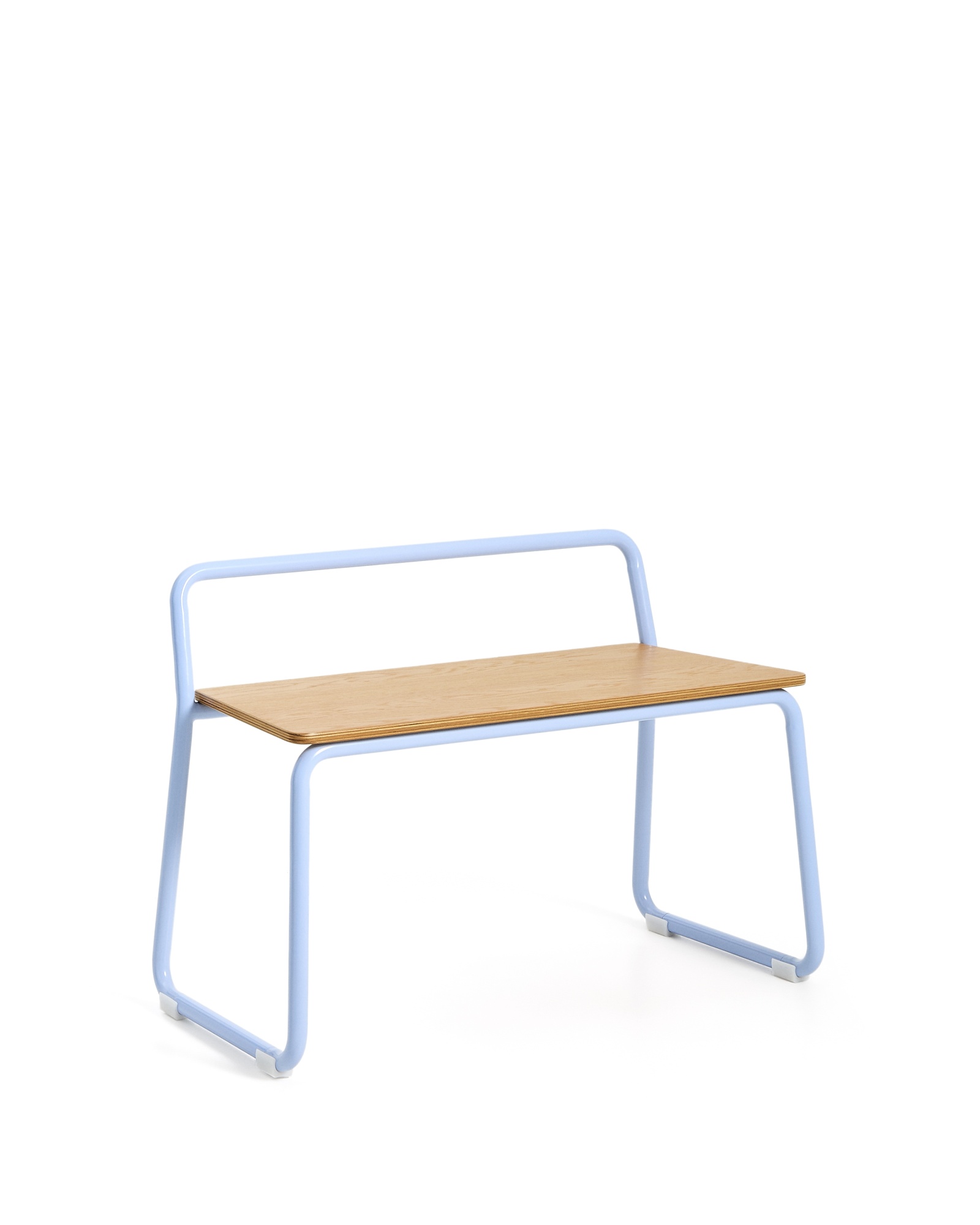 Скамейка из ясеневого шпона Tinn с синей металлической конструкцией, 75 см La Forma (ex Julia Grup)