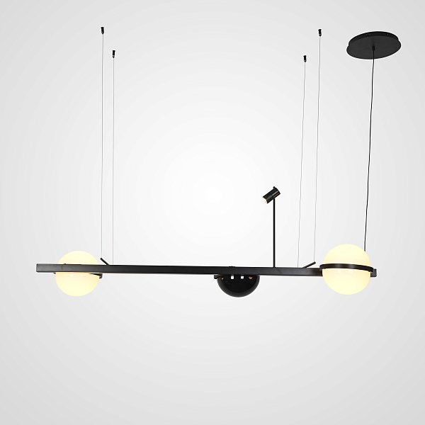 Реечный Подвесной Светильник Palma Wall Lamp 2 Шара + 1 Вазон Горизонтальная By Imperiumloft