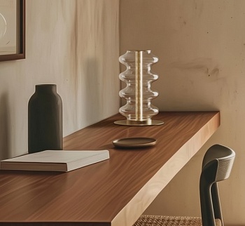 Настольная лампа Vitree злотой металл/ прозрачный плафон Aromas del Campo