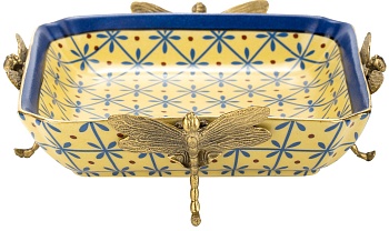 Блюдо на стрекозах Glasar C94/HY2204