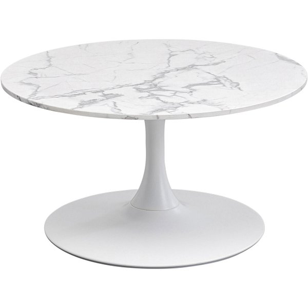 Стол кофейный Schickeria Marble White Ø80 см KARE 87763