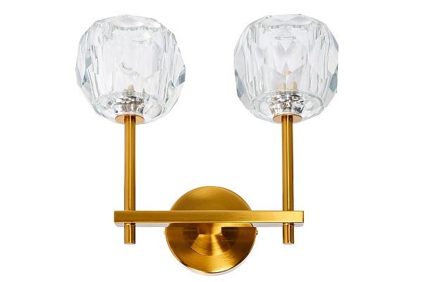 Бра DECO латунь с 2мя стеклянными плафонами Garda Decor K2KR0934W-2
