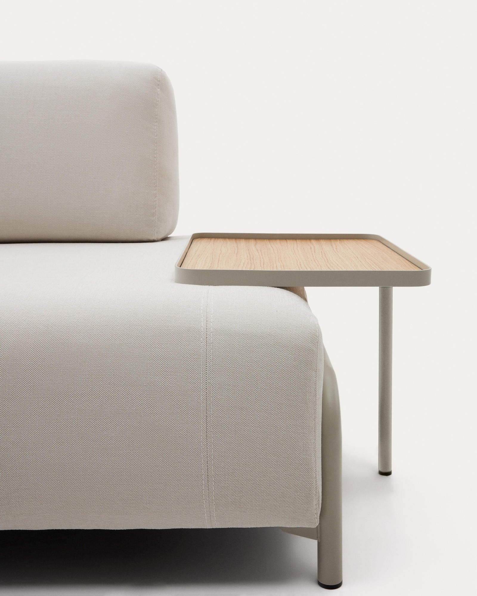 Compo Большой поднос из дубового шпона с натуральной отделкой и серого металла La Forma (ex Julia Grup)