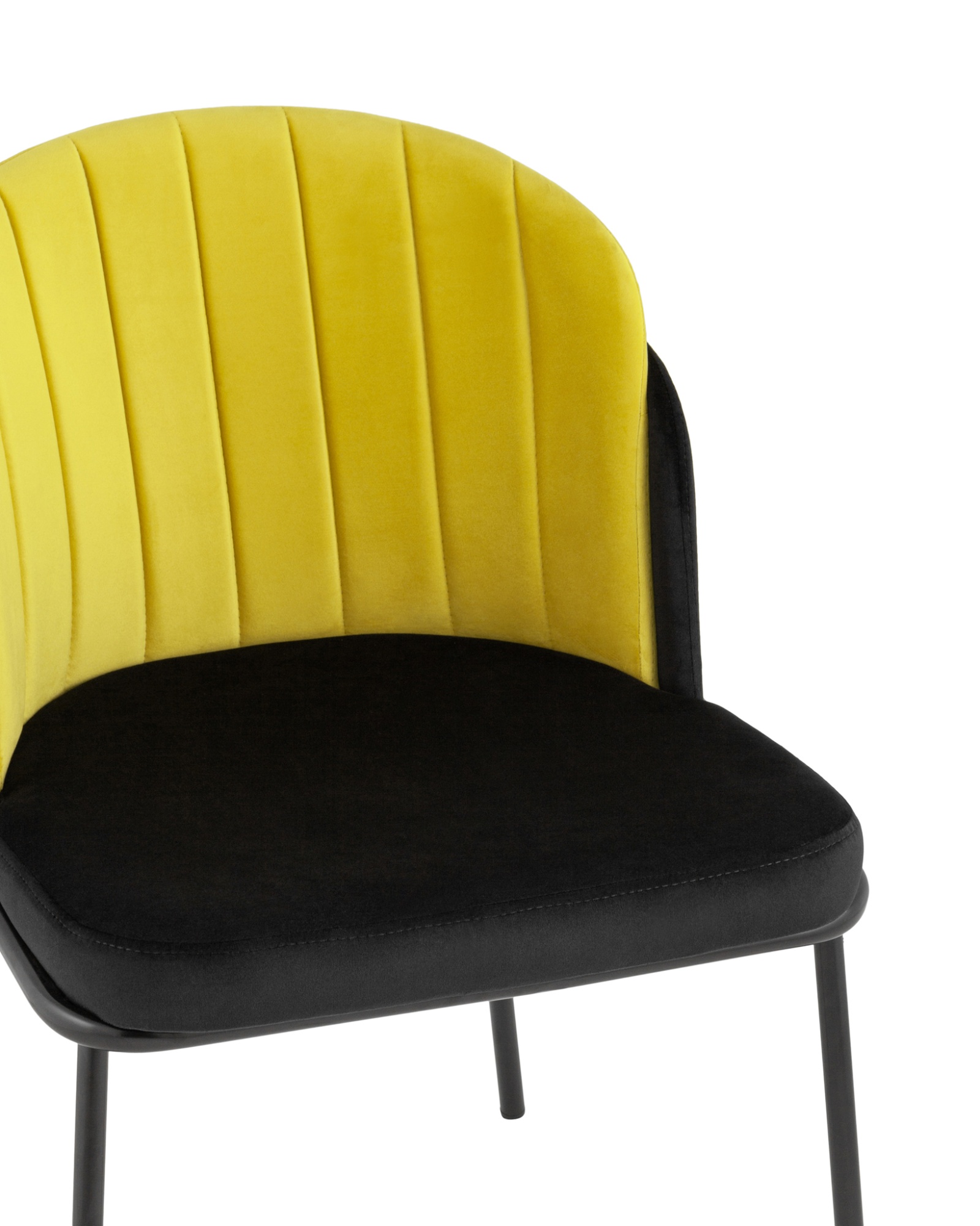 Стул Дабл велюр черный с желтой вставкой Stool Group