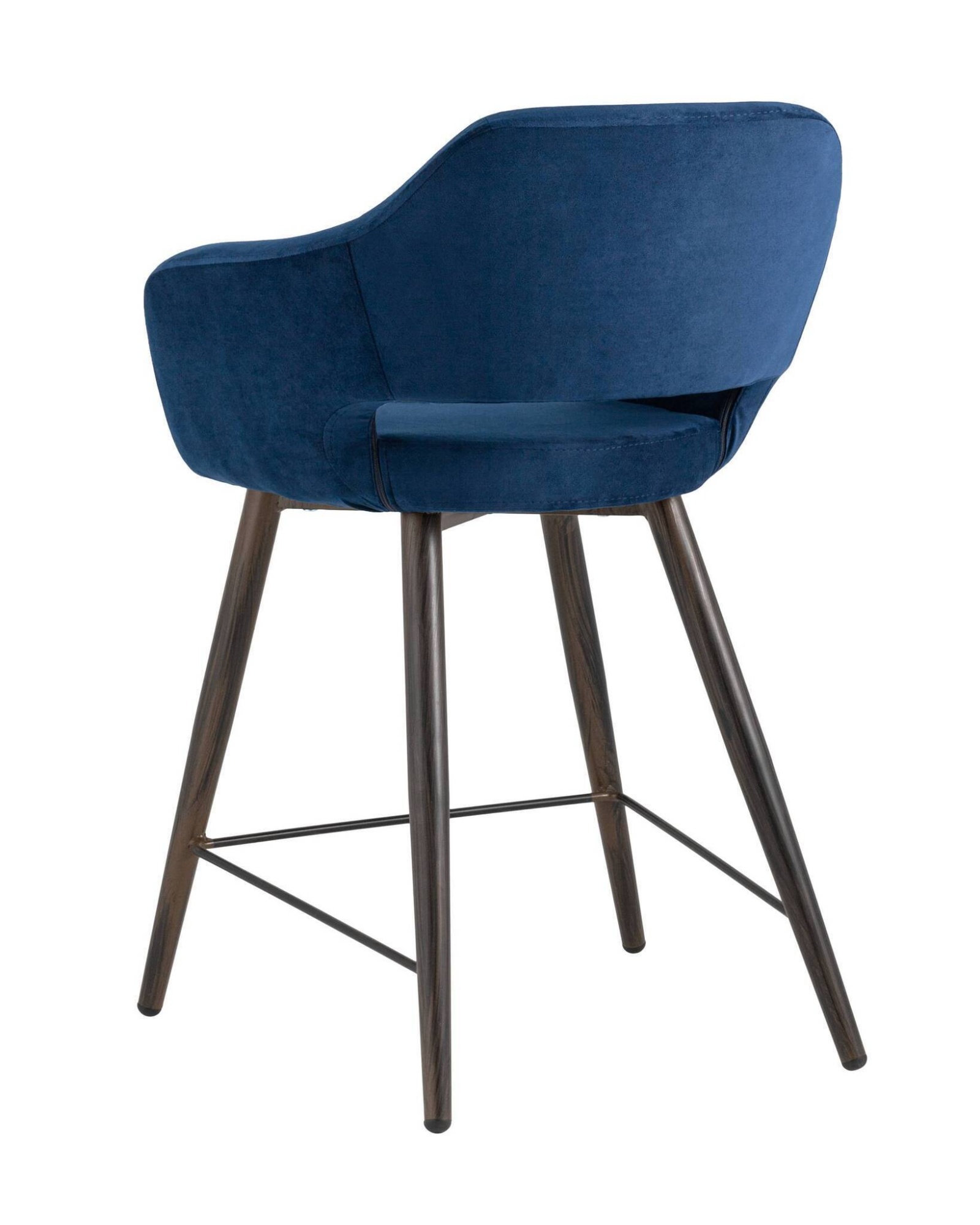 Стул полубарный Саймон велюр тёмно-синий Stool Group