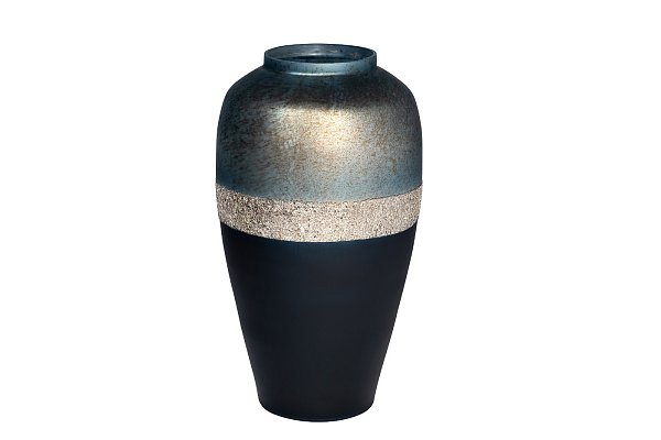 Ваза стеклянная сине-голубая с золотом 51см Garda Decor 71PN-5155