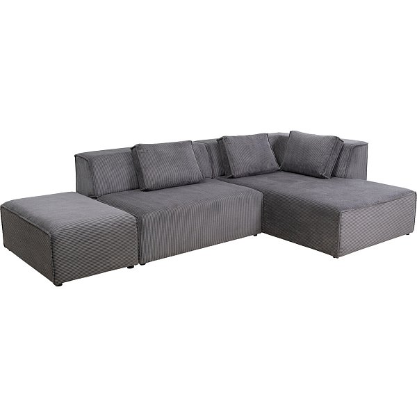 Диван правосторонний угловой Infinity Ottomane Cord Grey Right KARE 87399