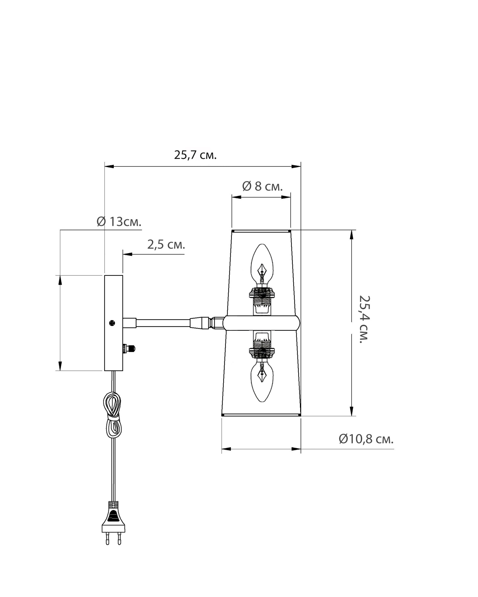 Золотое бра Флемиш с проводом Louvre Home JJ11116-2WA