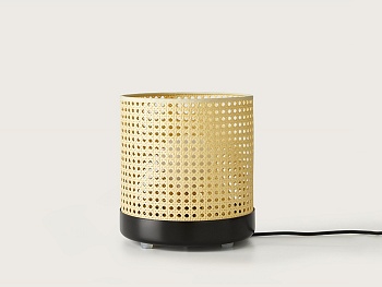 Настольная лампа Stan черный металл - натуральный ротанг Aromas del Campo