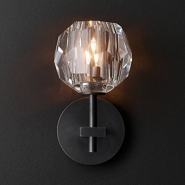 Бра Restoration Hardware Boule De Cristal Single Sconce Bronze