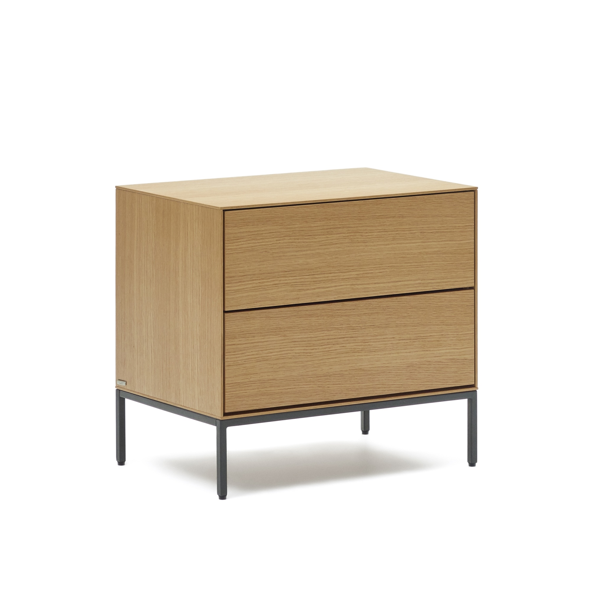 Vedrana Прикроватная тумба из дубового шпона со стальными ножками 60 x 55 см La Forma (ex Julia Grup)