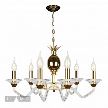 Подвесная люстра iLamp YT2049-8 GD+Cear