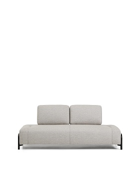 2-местный модуль дивана Compo из шенилла серо-бежевого цвета с черным каркасом, 200 см La Forma (ex Julia Grup)