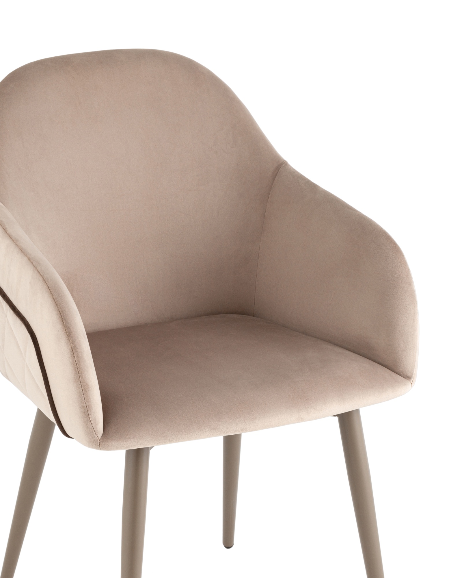 Стул Новел New велюр серо-коричневый, ножки бежево-серые Stool Group