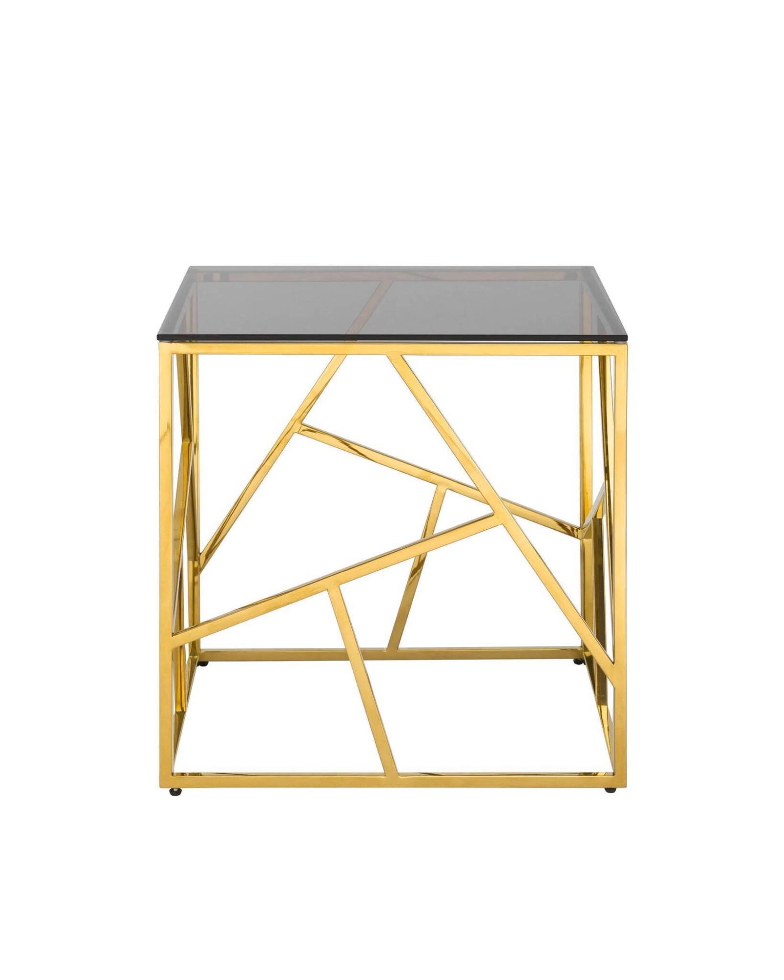 Журнальный столик 55*55 АРТ ДЕКО золото стекло smoke Stool Group
