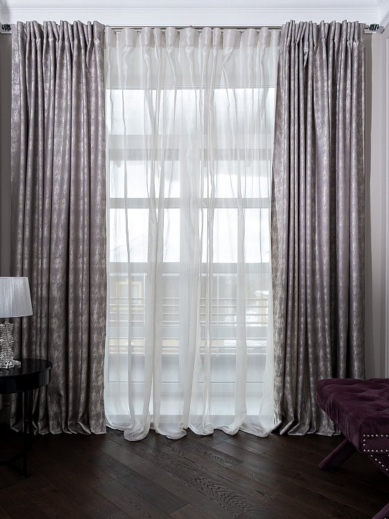 Портьера HOUSTON 275х260см серая Garda Decor 121GD-HOUST100-PORT SER