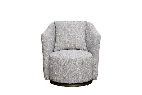 Кресло Verona вращающееся, букле серый Orso-SER/бронза 70*77*80 Garda Decor VERONA-Orso-SER-Bronza
