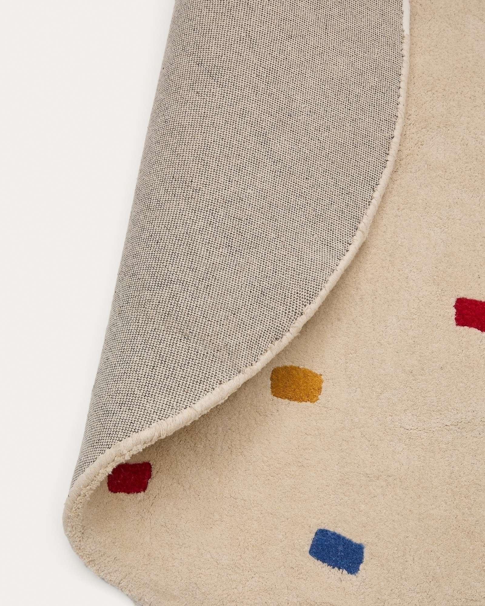 Ковер Luli белый хлопок с разноцветными точками Ø 120 см La Forma (ex Julia Grup)