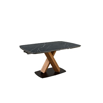 Раздвижной обеденный стол 1149 из керамики с мраморной отделкой и ореха Angel Cerda