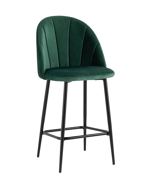 Стул полубарный Логан велюр зелёный Stool Group