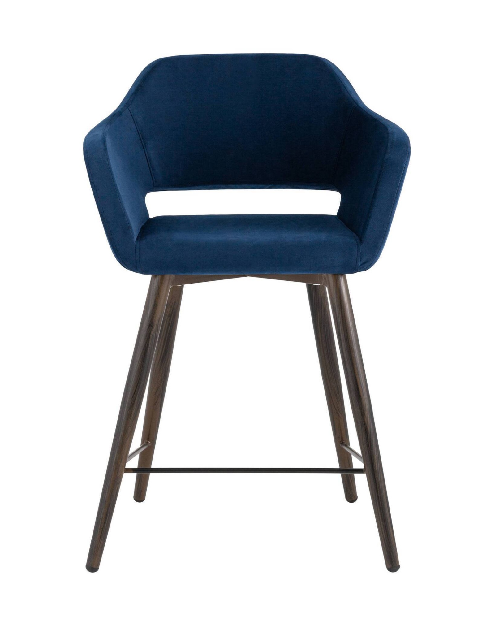 Стул полубарный Саймон велюр тёмно-синий Stool Group