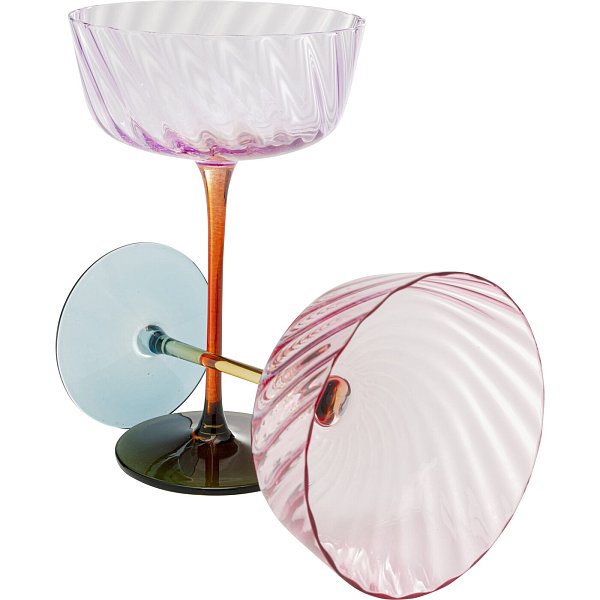 Бокал для шампанского Twist 18cm assorted KARE 58119