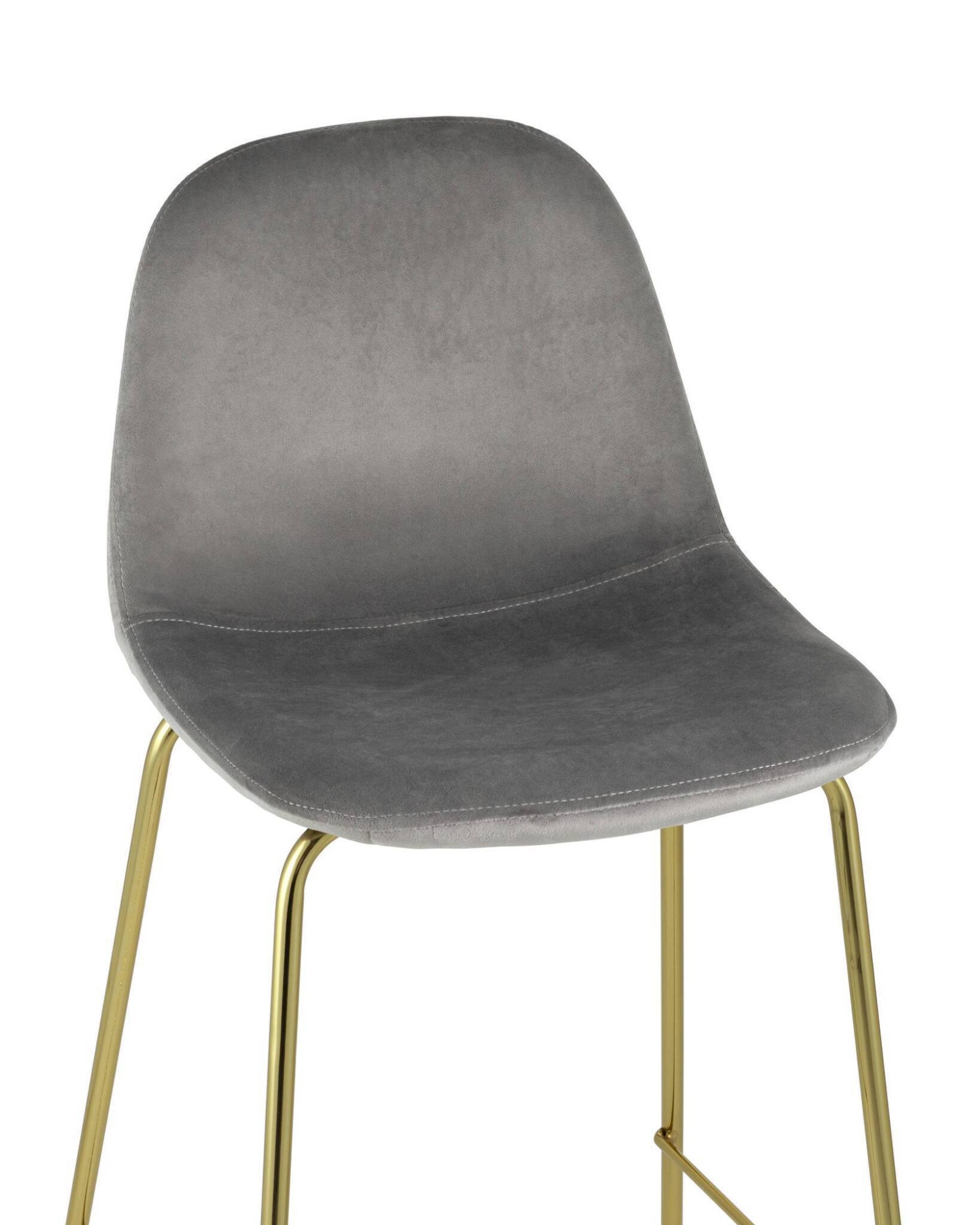 Стул барный Валенсия велюр серый золотые ножки Stool Group