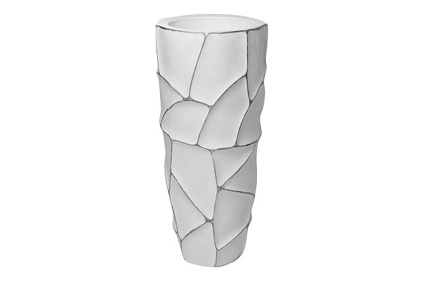 Кашпо белое с серебром Garda Decor ZSC872-27WH