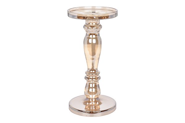Подсвечник стеклянный янтарный Garda Decor DP2012130