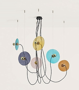 Люстра Fest 6L черный кабель со стеклянными дисками 1223 Aromas del Campo