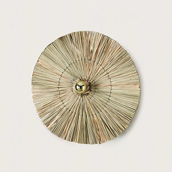 Бра Laos натуральная соломка 50 cm + цоколь 10 cm золотой металл Aromas del Campo